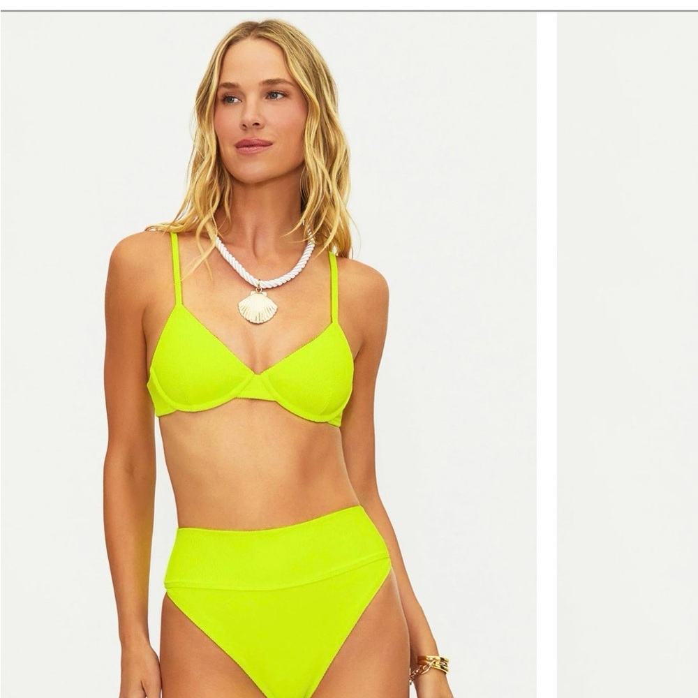 Beach Riot Neon Yellow High-Waist Bikini Set NWOT